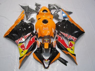 Loja Abs Moto Plástico Honda CBR 600RR 09-12 - Preto Laranja Red Bull