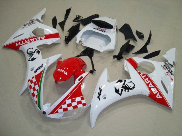 Loja Abs Moto Plástico Yamaha R6 03-05 - Vermelho Branco