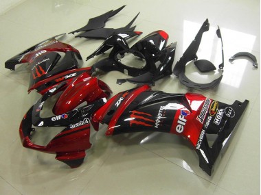 Loja Abs Motocicleta Plástico Kawasaki ZX 250R 08-12 - Preto Vermelho Monster