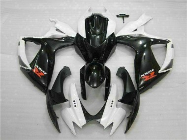 Loja Abs Motocicleta Plásticos Suzuki GSXR 600 / 750 K6 06-07 - Branco Preto