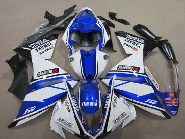 Loja Abs Motocicleta Plásticos Yamaha R1 12-14 - Azul Branco