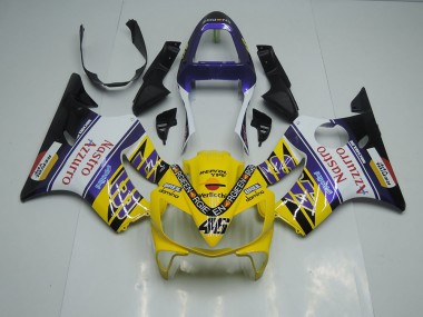 Loja Carenagem Moto Honda CBR 600 F4i 01-03 - Amarelo Branco Nastro Azzurro