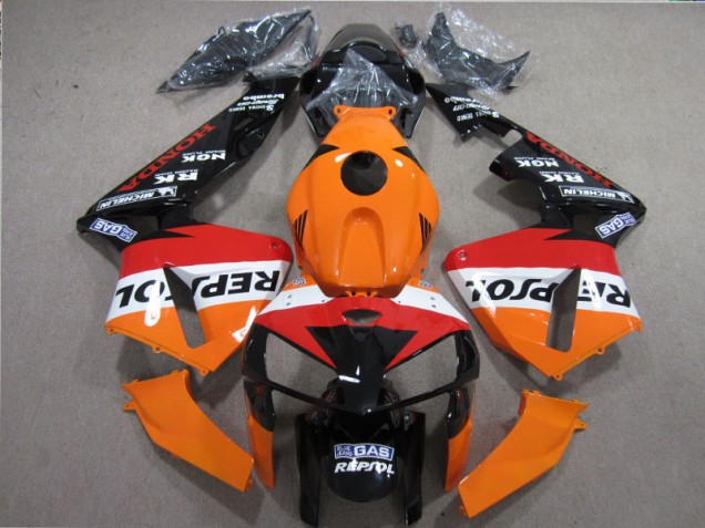 Loja Carenagem Moto Honda CBR 600RR 05-06 - Laranja Vermelho Preto Repsol