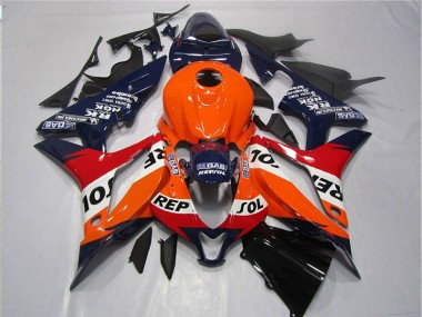 Loja Carenagem Moto Honda CBR 600RR 07-08 - Laranja Azul Preto Repsol