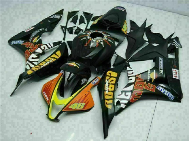 Loja Carenagem Moto Honda CBR 600RR 07-08 - Preto Amarelo Repsol 46