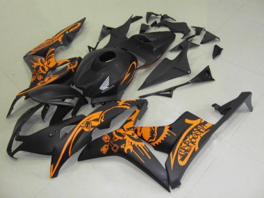 Loja Carenagem Moto Honda CBR 600RR 07-08 - Preto Fosco Laranja Adesivo