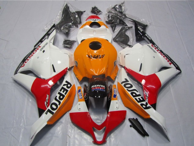 Loja Carenagem Moto Honda CBR 600RR 09-12 - Branco Laranja Preto Repsol