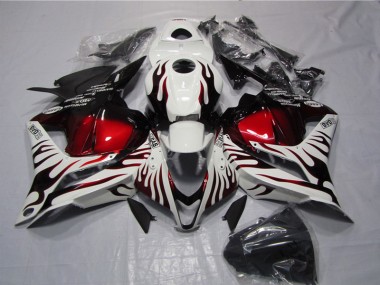 Loja Carenagem Moto Honda CBR 600RR 09-12 - Branco Preto Vermelho Chama