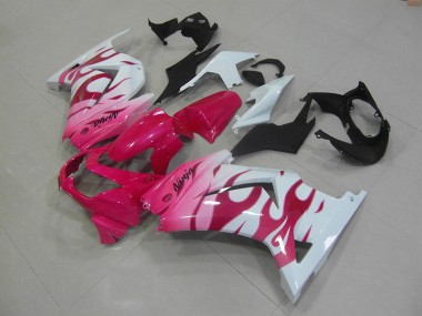 Loja Carenagem Moto Kawasaki ZX 250R 08-12 - Rosa Branco