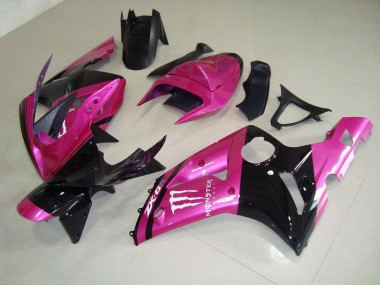 Loja Carenagem Moto Kawasaki ZX6R 03-04 - Rosa Preto Monster