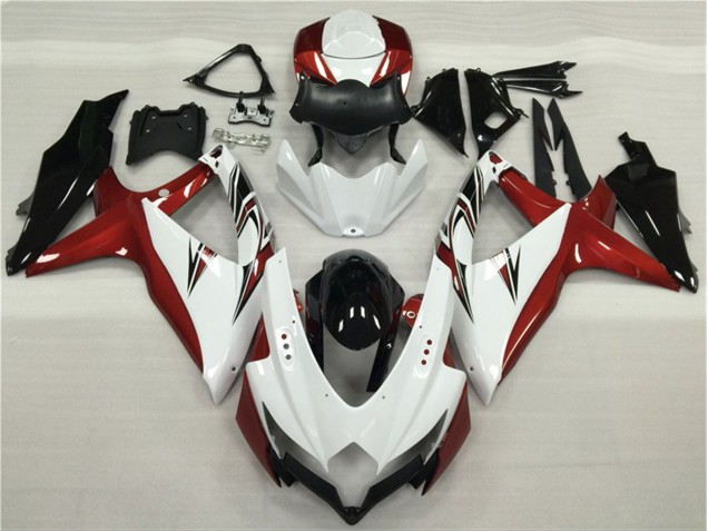 Loja Carenagem Moto Suzuki GSXR 600 / 750 K8 08-10 - Branco Vermelho Preto