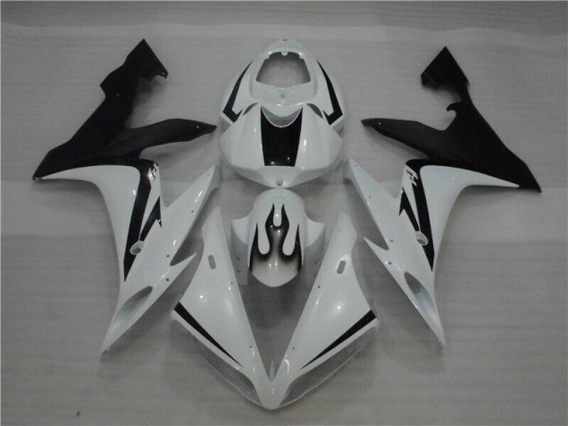 Loja Carenagem Moto Yamaha R1 04-06 - Branco Preto Chama