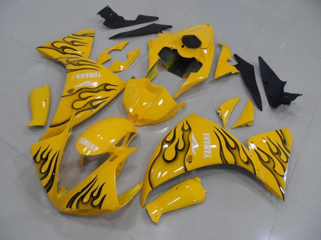 Loja Carenagem Moto Yamaha R1 12-14 - Amarelo Preto Chama