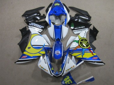 Loja Carenagem Moto Yamaha R1 12-14 - Azul Branco Amarelo 46