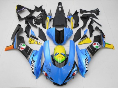 Loja Carenagem Moto Yamaha R1 15-19 - Azul Amarelo Tubarão