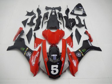 Loja Carenagem Moto Yamaha R1 15-19 - Preto Vermelho 5