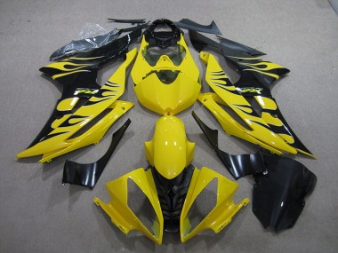 Loja Carenagem Moto Yamaha R6 08-16 - Amarelo Preto Chama