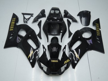 Loja Carenagem Moto Yamaha R6 98-02 - Preto Brilhante Ouro Adesivo