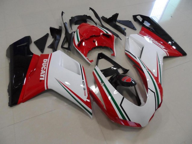 Loja Kits Completo Carenagem Moto Ducati 848 1098 1198 07-14 - Vermelho Branco