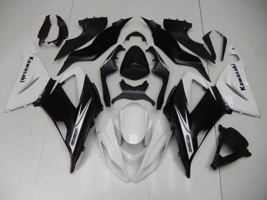 Loja Moto Plástico Kawasaki ZX6R 13-18 - Preto Branco